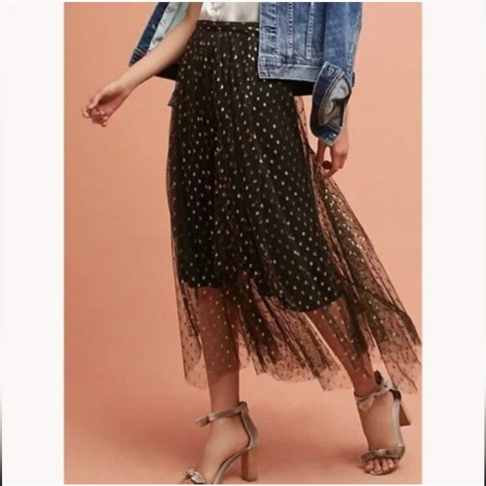 Anthropologie Zelda Metallic Tulle Maxi Skirt by Eva Franco NWOT - Picture 12 of 12